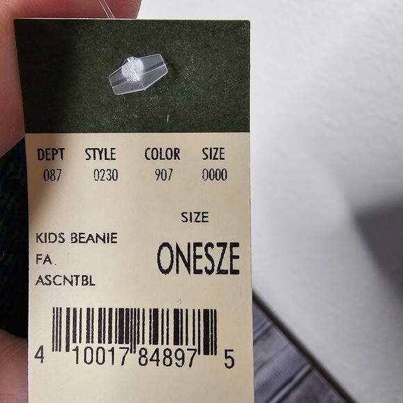 NWT Eddie Bauer blue and green striped beanie winter hat one size - Picture 3 of 4